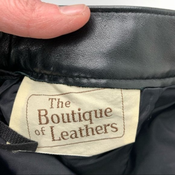 VINTAGE The Boutique of Leathers  Black Leather Skirt - Picture 2 of 7